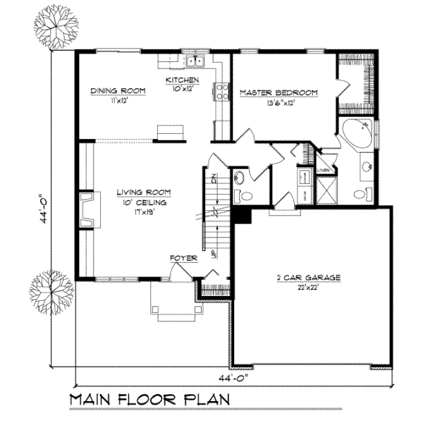 Home Plan - Traditional Floor Plan - Main Floor Plan #70-272