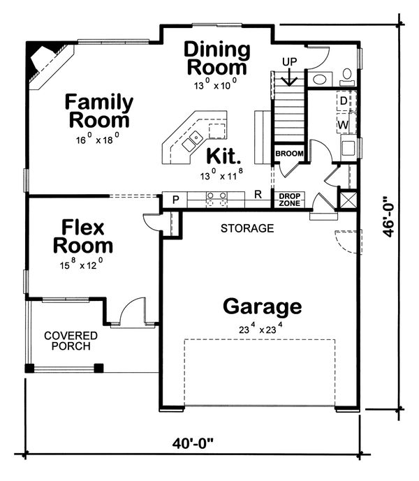 House Plan Design - Traditional Floor Plan - Main Floor Plan #20-1769