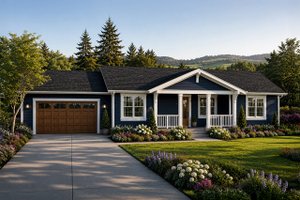 Home Plan - Exterior - Front Elevation for Ranch House Plan #124-1470 - 3 bed, 2 bath