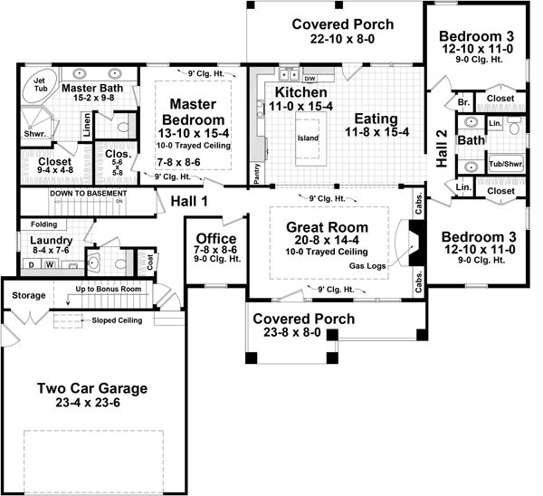 Craftsman Floor Plan - Main Floor Plan #21-387