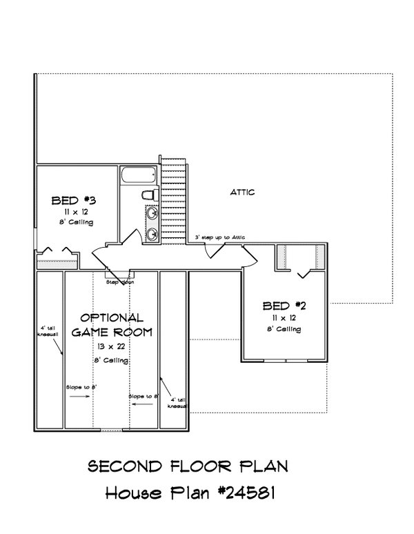 House Blueprint - Farmhouse Floor Plan - Upper Floor Plan #513-2374