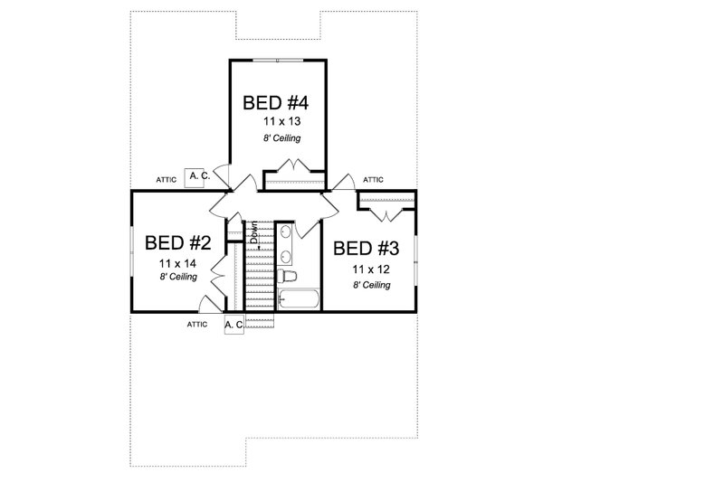 Dream House Plan - Floor Plan - Upper Floor for Cottage House Plan #513-2175 - 4 bed, 2.5 bath