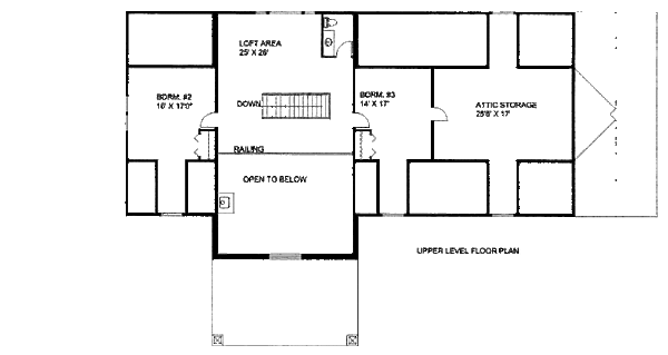 Bungalow Floor Plan - Upper Floor Plan #117-621