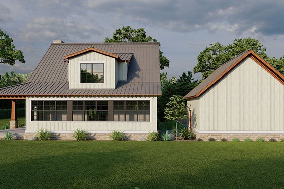 Exterior - Rear Elevation for Craftsman House Plan #923-295 - 3 bed, 2.5 bath
