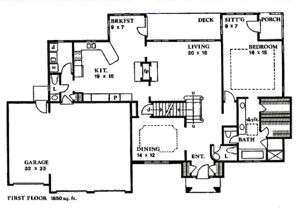 European Floor Plan - Main Floor Plan #405-106