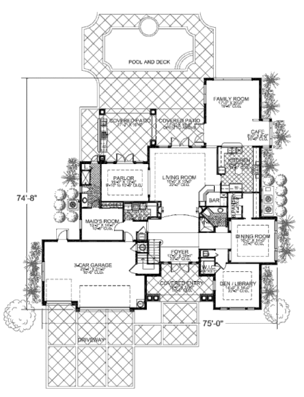Mediterranean Floor Plan - Main Floor Plan #420-244
