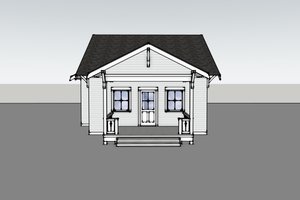 Exterior - Front Elevation 3 for Bungalow House Plan #1105-18 - 2 bed, 1 bath