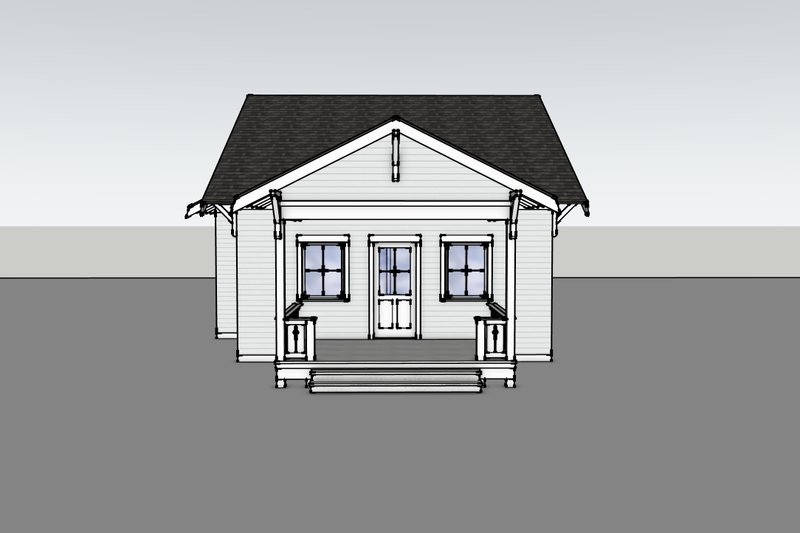 Architectural House Design - Exterior - Front Elevation 3 for Bungalow House Plan #1105-18 - 2 bed, 1 bath