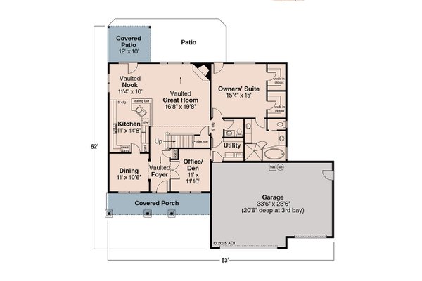 Farmhouse Floor Plan - Main Floor Plan #124-517