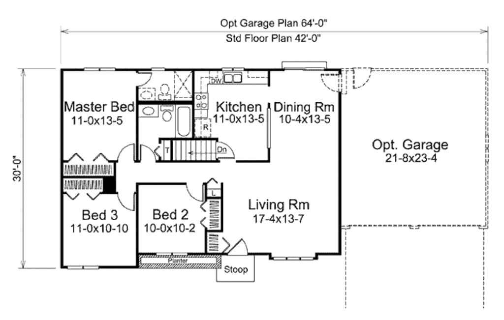  Ranch  Style House  Plan  3 Beds 1 Baths 1200  Sq  Ft  Plan  
