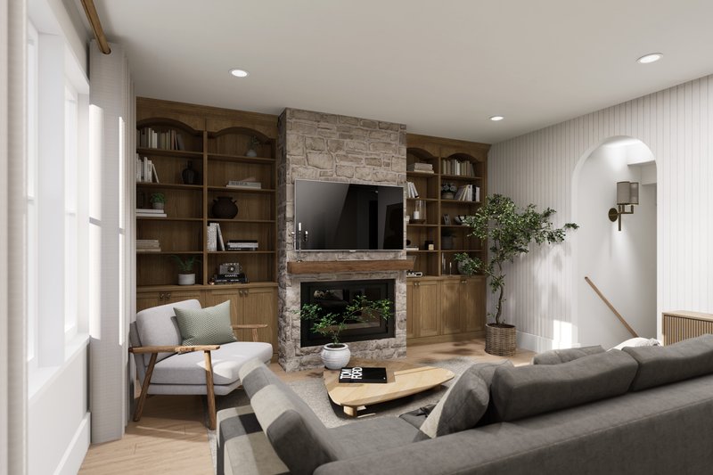 Architectural House Design - Interior - Family Room 2 for Farmhouse House Plan #23-2838 - 3 bed, 2.5 bath
