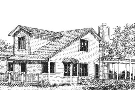 Exterior - Rear Elevation for Craftsman House Plan #320-421 - 2 bed, 2 bath