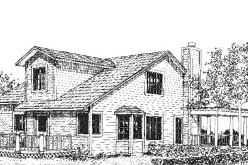 Architectural House Design - Exterior - Rear Elevation for Craftsman House Plan #320-421 - 2 bed, 2 bath