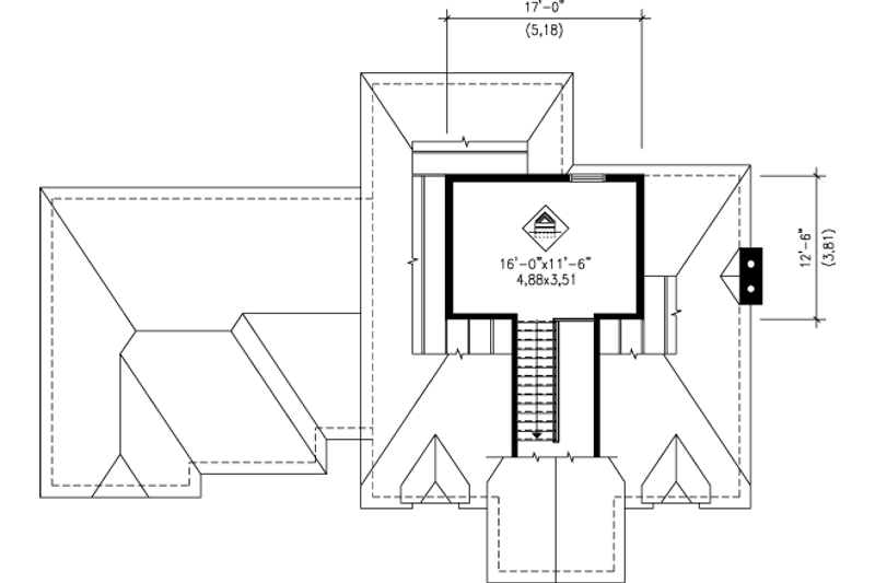 House Blueprint - Floor Plan - Other Floor for European House Plan #25-213 - 3 bed, 2.5 bath