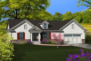 Ranch Exterior - Front Elevation Plan #70-1115