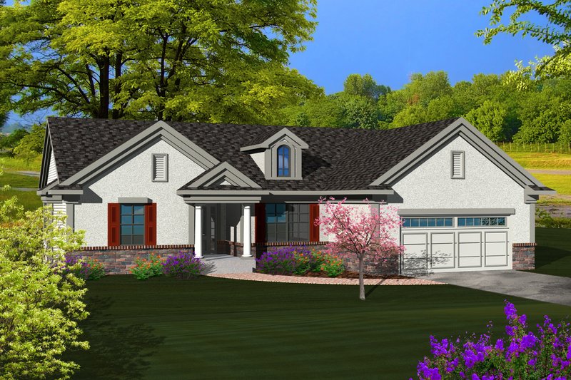 Dream House Plan - Ranch Exterior - Front Elevation Plan #70-1115