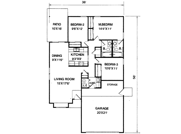 Traditional Floor Plan - Main Floor Plan #116-206