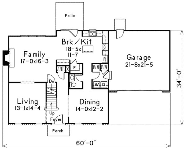 Colonial Floor Plan - Main Floor Plan #57-213