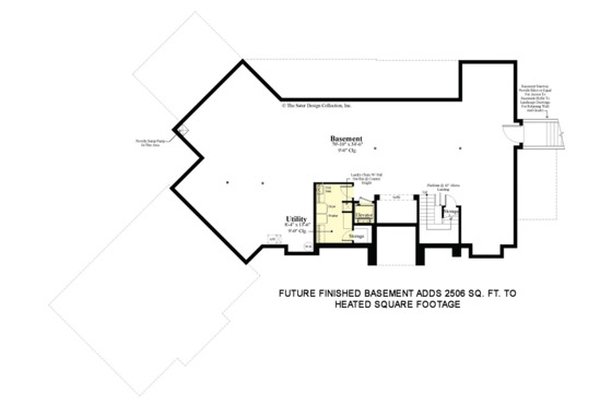 Floor Plan - Lower Floor for Contemporary House Plan #930-506 - 3 bed, 3.5 bath