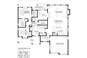 Floor Plan - Main Floor for Craftsman House Plan #1101-4 - 3 bed, 3.5 bath