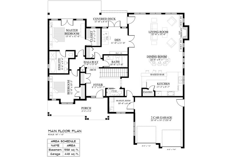 Home Plan - Floor Plan - Main Floor for Craftsman House Plan #1101-4 - 3 bed, 3.5 bath