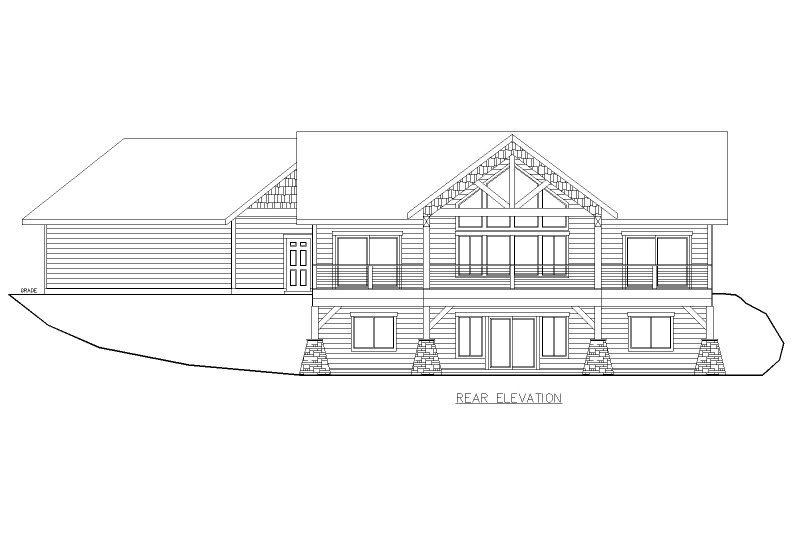 Dream House Plan - Exterior - Rear Elevation for Craftsman House Plan #117-1044 - 4 bed, 3.5 bath