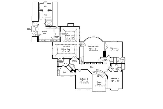 Floor Plan - Upper Floor for Country House Plan #927-37 - 5 bed, 5.5 bath
