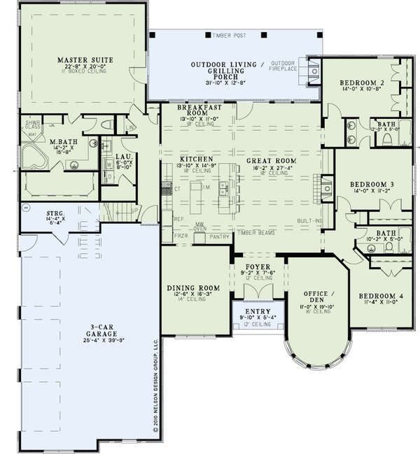 Architectural House Design - Country Floor Plan - Main Floor Plan #17-3342