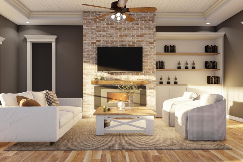 Dream House Plan - Interior - Family Room for Southern House Plan #17-2066 - 4 bed, 3 bath