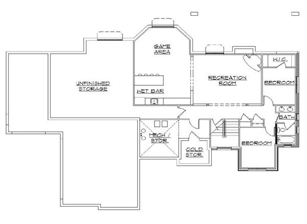 Home Plan - European Floor Plan - Lower Floor Plan #5-248