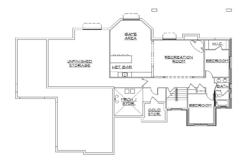 Home Plan - Floor Plan - Lower Floor for European House Plan #5-248 - 4 bed, 3.5 bath
