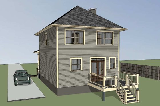 Exterior - Rear Elevation for Farmhouse House Plan #79-172 - 3 bed, 2.5 bath