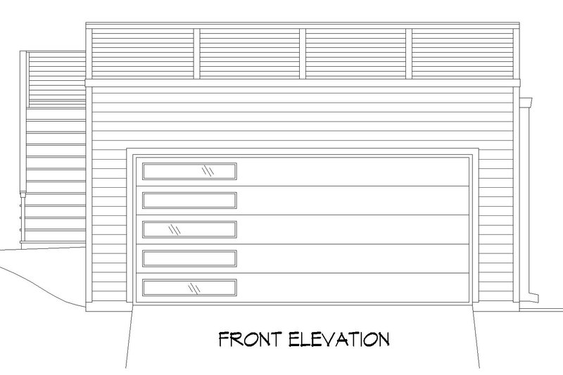 House Blueprint - Exterior - Front Elevation 3 for Contemporary House Plan #932-956, 0 bath