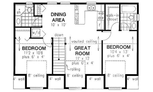 Country style garage plan with living space