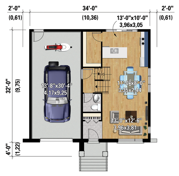 Architectural House Design - Contemporary Floor Plan - Main Floor Plan #25-4283