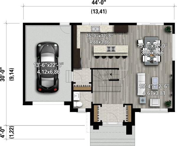 House Plan Design - Contemporary Floor Plan - Main Floor Plan #25-4891