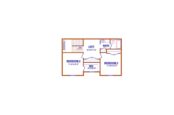 Floor Plan - Upper Floor for Craftsman House Plan #1089-7 - 3 bed, 2.5 bath