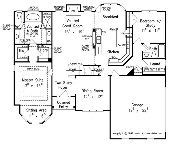Architectural House Design - Traditional Floor Plan - Main Floor Plan #927-10