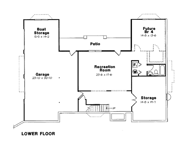 Traditional Floor Plan - Lower Floor Plan #312-824