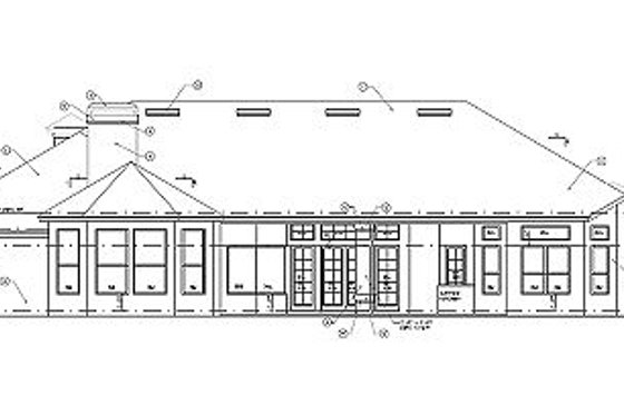 Exterior - Rear Elevation for Mediterranean House Plan #135-116 - 4 bed, 4 bath