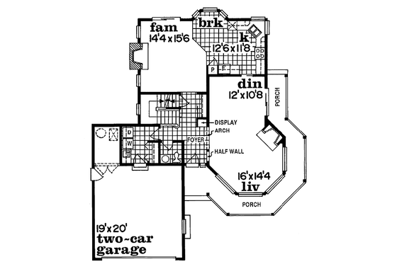 Floor Plan - Main Floor for Victorian House Plan #47-268 - 3 bed, 2.5 bath