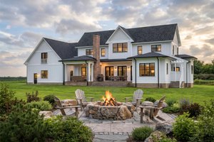 Exterior - Rear Elevation for Farmhouse House Plan #928-373 - 3 bed, 3.5 bath