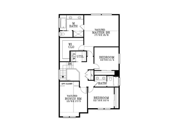 Craftsman Floor Plan - Upper Floor Plan #53-457