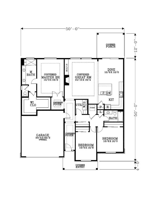 Craftsman Floor Plan - Main Floor Plan #53-574