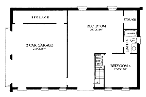 Floor Plan - Other Floor for Country House Plan #137-184 - 4 bed, 3 bath