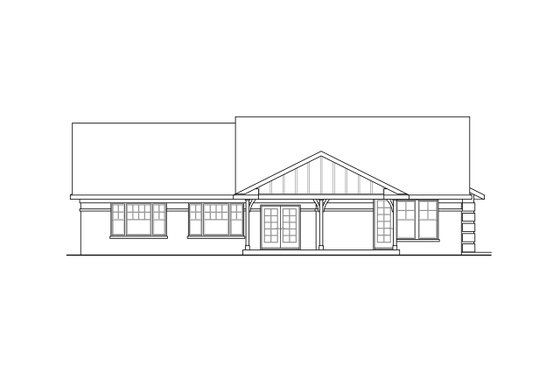 Exterior - Rear Elevation for Ranch House Plan #124-900 - 3 bed, 3 bath