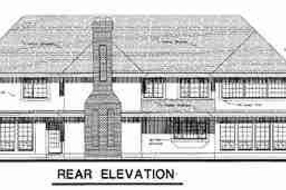 Exterior - Rear Elevation for European House Plan #18-9009 - 4 bed, 3 bath