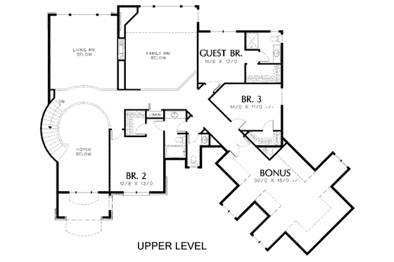 Floor Plan - Upper Floor for Traditional House Plan #48-149 - 6 bed, 4.5 bath