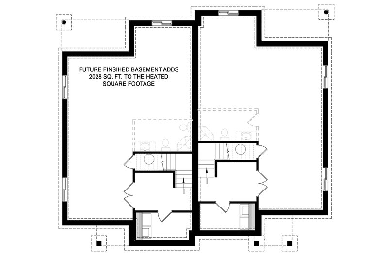 Dream House Plan - Floor Plan - Lower Floor for Contemporary House Plan #23-2720 - 2 bed, 1 bath