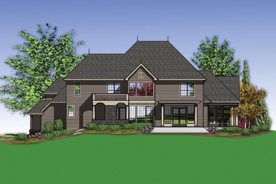 Exterior - Rear Elevation for European House Plan #48-620 - 4 bed, 3.5 bath